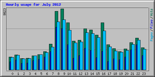 Hourly usage for July 2012